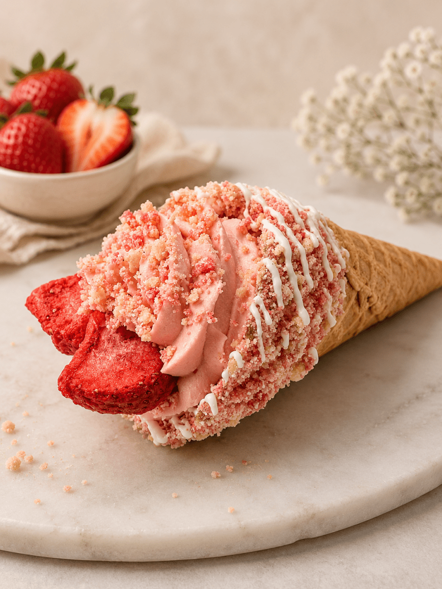 Strawberry Shortcake Dessert Cone